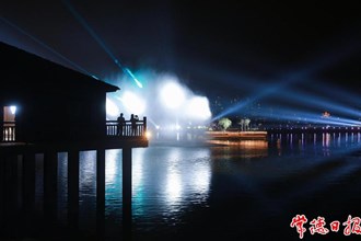 【攝影報道】噴泉水秀，天幕露營，漁歌營地夜晚迎來第一波游客