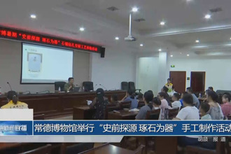 常德博物館舉行“史前探源 琢石為器”手工制作活動