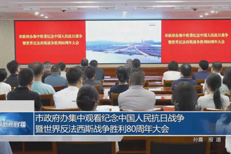 市政府辦集中觀看中國人民抗日戰爭暨世界反法西斯戰爭勝利80周年紀念大會