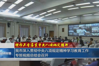 常德市深入貫徹中央八項規定精神學習教育工作專班視頻總結會召開